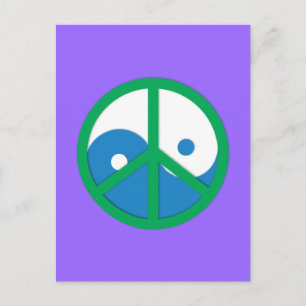 Yin-Yang with Peace sign Postcard