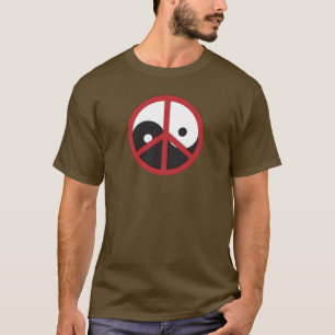 Yin-Yang with Peace sign - red T-Shirt