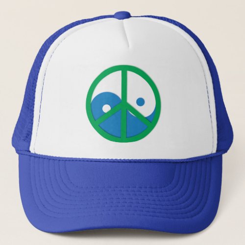 Yin_Yang with Peace sign Trucker Hat