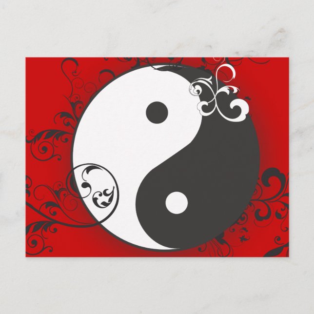 Yin-Yang with scrolling Postcard (Front)