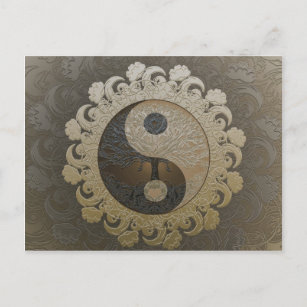 Yin Yang with Tree of Life by Amelia Carrie Postcard