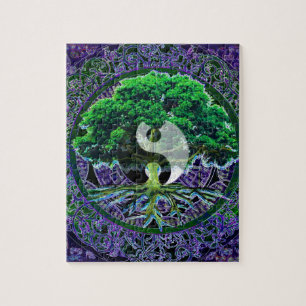 Yin Yang with Tree of Life Jigsaw Puzzle