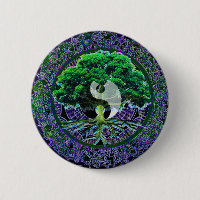 Yin Yang with Tree of Life Pinback Button