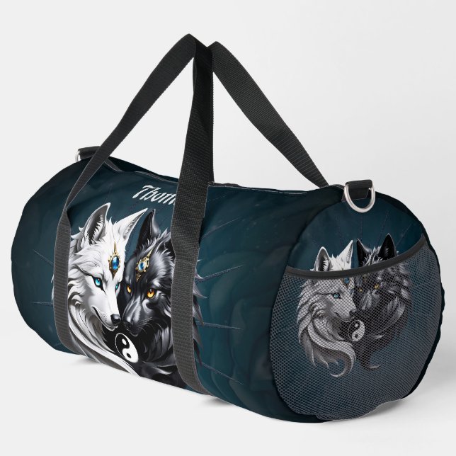 Yin Yang Wolves.  Duffle Bag (Right Corner)