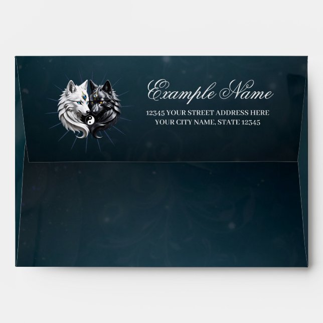 Yin Yang Wolves.  Envelope (Back (Top Flap))