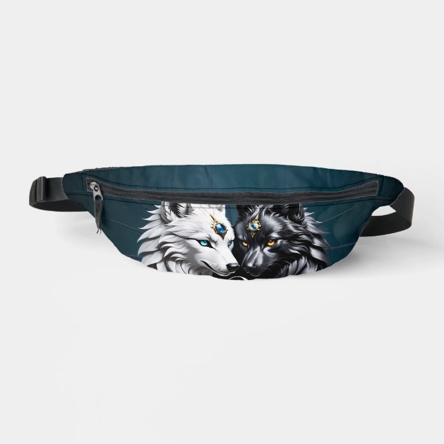 Yin Yang Wolves.  Fanny Pack (Front)