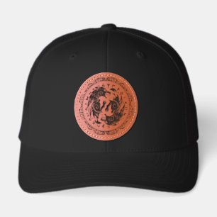 Yin Yang Wolves Leather Patch Trucker Hat