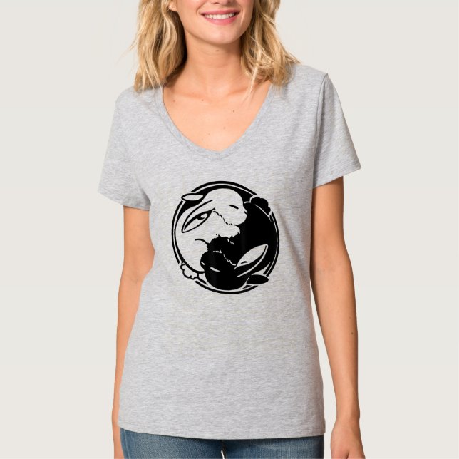 Yin Yang Year Of The Rabbit Happy Chinese New Year T-Shirt (Front)