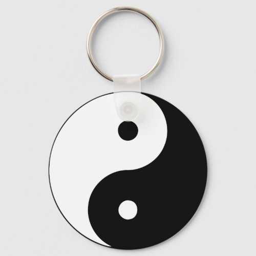 Yin Yang Ying Taoism Sign Chinese Taijitu Black Keychain