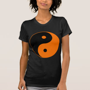Yin Yang Ying Taoism Sign Chinese Taijitu Orange T-Shirt