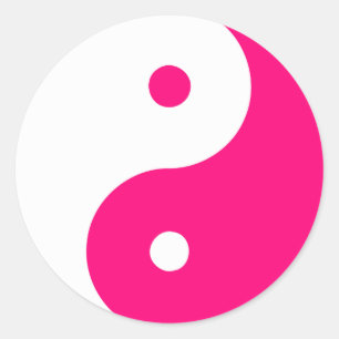 Yin Yang Ying Taoism Sign Chinese Taijitu Pink Classic Round Sticker