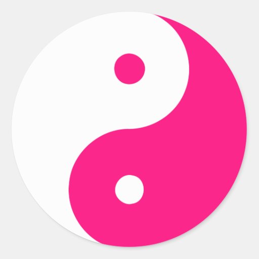 Yin Yang Ying Taoism Sign Chinese Taijitu Pink Classic Round Sticker ...