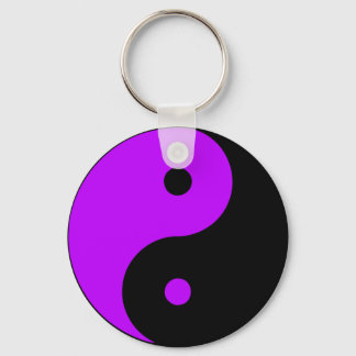 Yin Yang Ying Taoism Sign Chinese Taijitu Purple Keychain