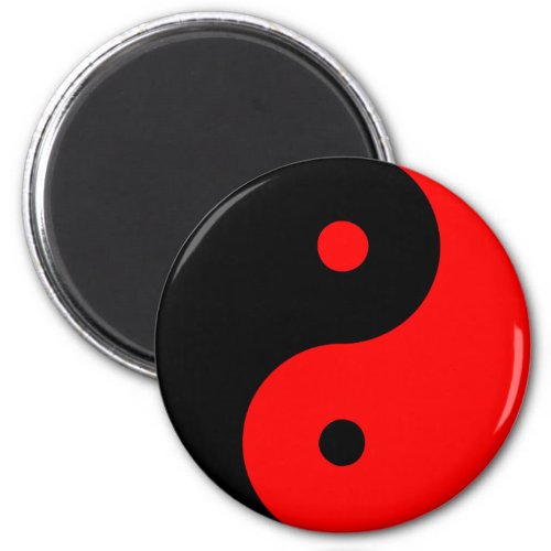 Yin Yang Ying Taoism Sign Chinese Taijitu Red Magnet
