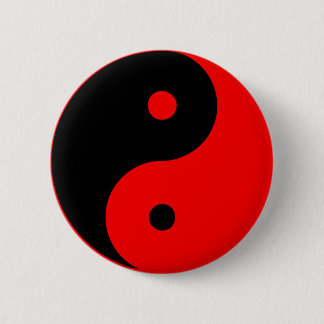 Yin Yang Ying Taoism Sign Chinese Taijitu Red Pinback Button
