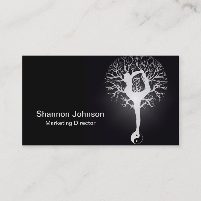 Yin Yang Yoga Tree Business Card (Front)