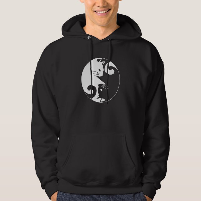 Yin Yang Yoga Zen Cute Cats for Cat  1 Hoodie (Front)