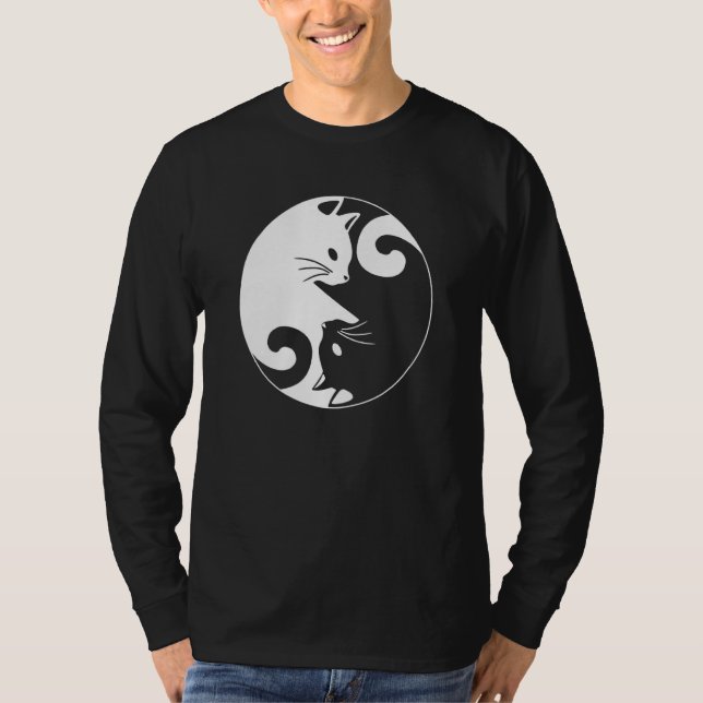 Yin Yang Yoga Zen Cute Cats for Cat  1 T-Shirt (Front)