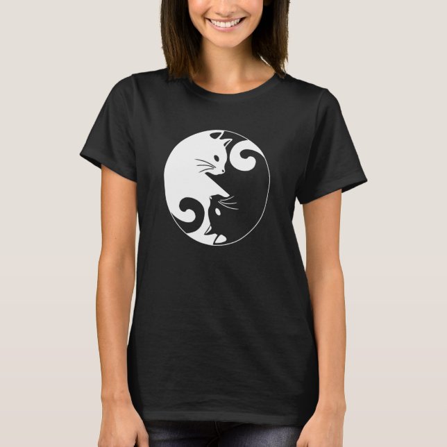 Yin Yang Yoga Zen Cute Cats for Cat  1 T-Shirt (Front)