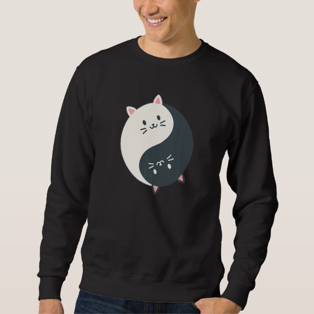 Yin Yang Yoga Zen Cute Cats for Yoga   2 Sweatshirt (Front)