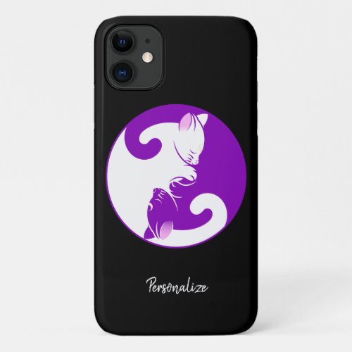 Yin Yang Zen Cats Curled Up in Ball iPhone 11 Case