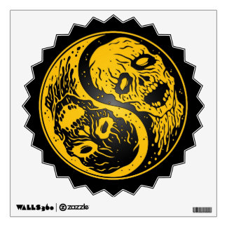 Yin Yang Zombies Yellow and Black Wall Sticker