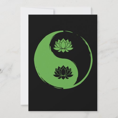 Yin Ynag Lotus Flower Chinese Philosophy Meditatio Invitation