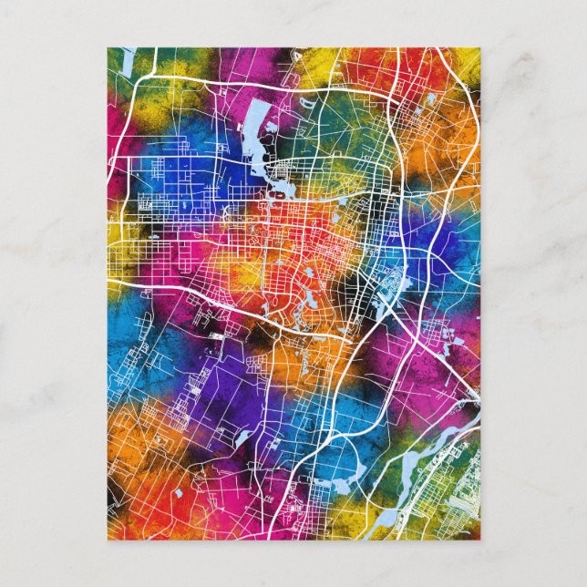 Yinchuan China City Map Postcard (Front)