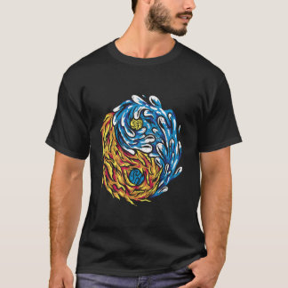 Ying and Yang Fire and Water Chinese Symbols China T-Shirt