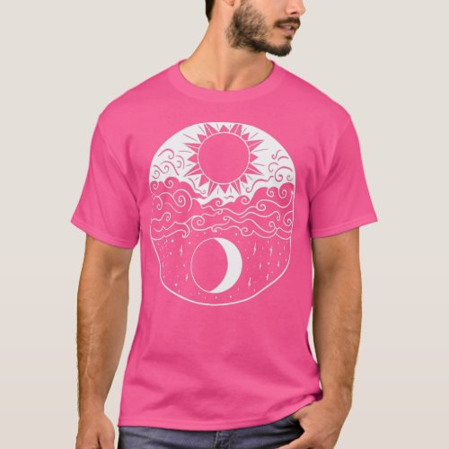 Ying and yang sun and moon decorative elements  T_Shirt