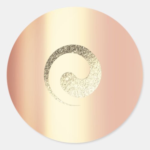 Ying Yang Balance Rose Gold Pace Spiritual Infinit Classic Round Sticker
