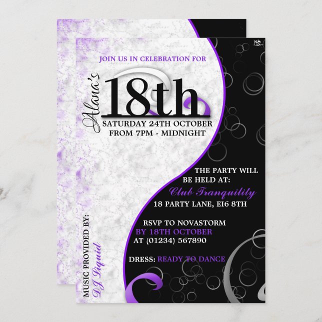 Ying Yang Birthday Invitations (Front/Back)