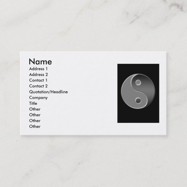 Ying Yang Business Card (Front)