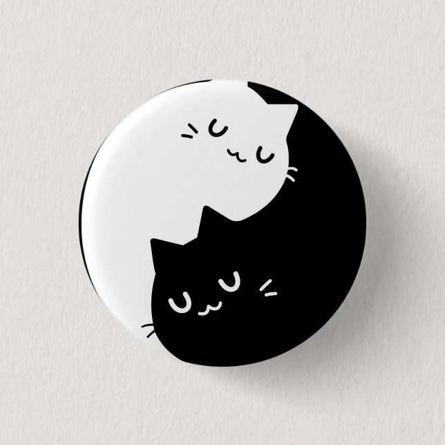 Ying Yang Cats Button (Front)