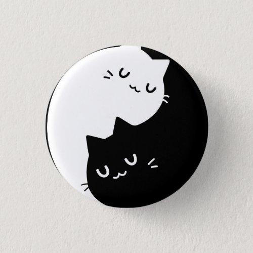 Ying Yang Cats Button