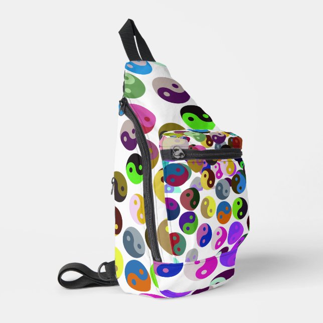 Ying Yang Circles Colorful Pattern Sling Bag (Left Corner)
