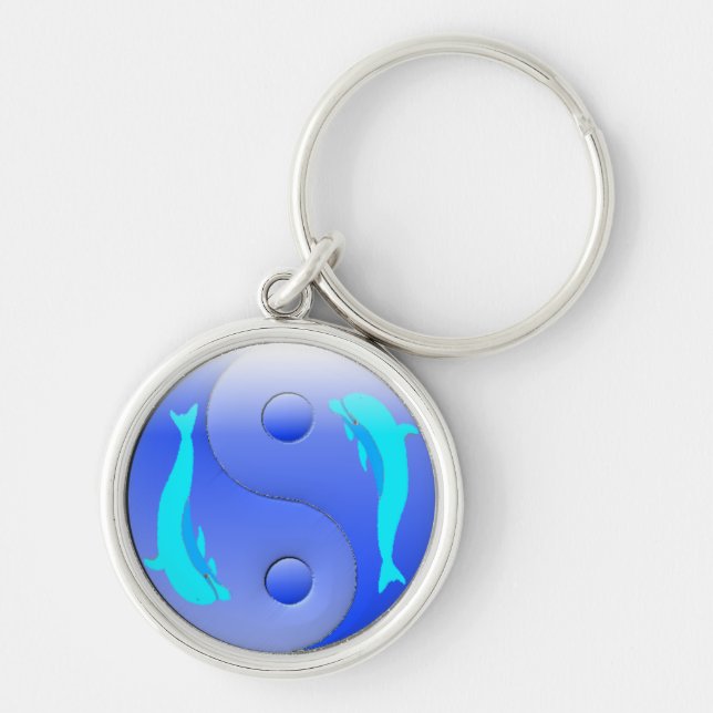 Ying-Yang Dolphin Keychain (Front)