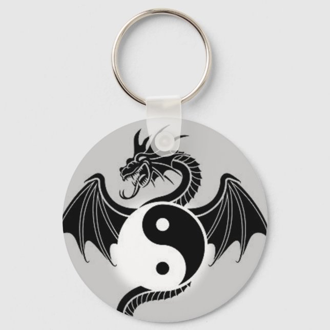 Ying-Yang Dragon Keychain (Front)