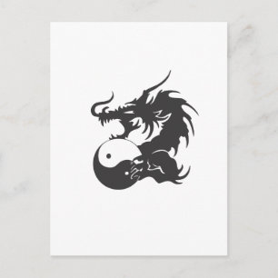 Ying Yang Dragon Postcard