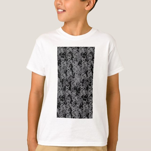 Ying Yang Gray Dragons T-Shirt (Front)