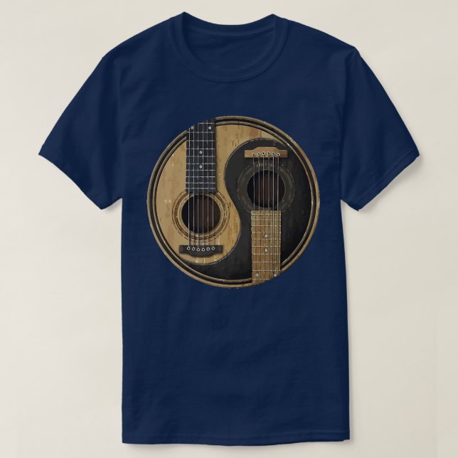 Ying Yang Guitar Pick Guitarist Guitar Guita Lover T-Shirt (Design Front)