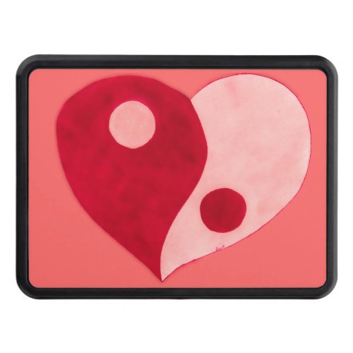 Ying Yang Heart RedPink Hitch Cover