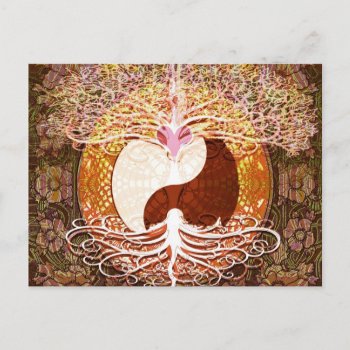Ying Yang Heart Tree Of Life Postcard by thetreeoflife at Zazzle