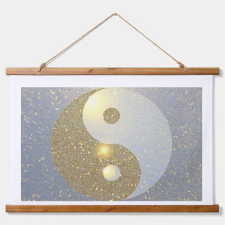 Ying Yang in Gold Hanging Tapestry
