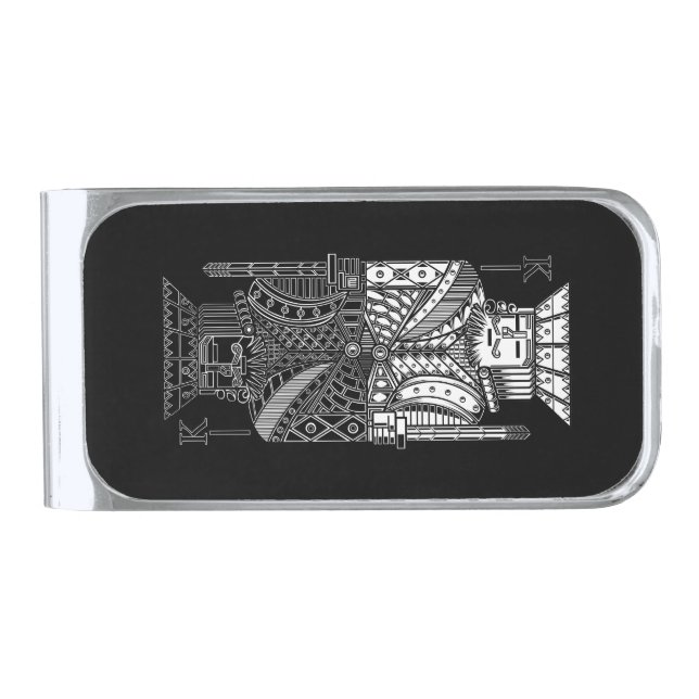 Ying Yang King Silver Finish Money Clip (Front)