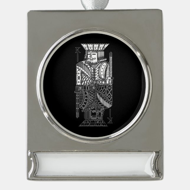 Ying Yang King Silver Plated Banner Ornament (Front)