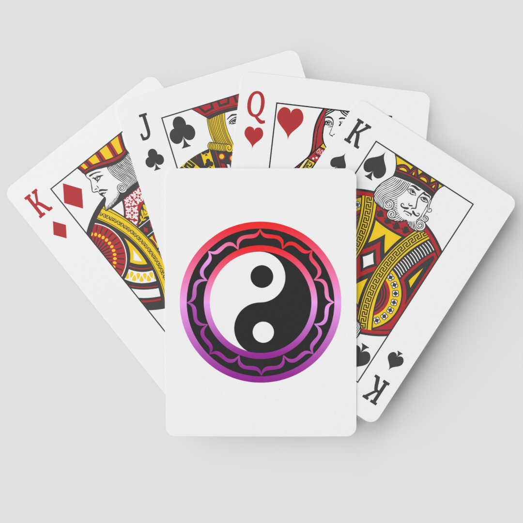 Ying yang lotus design ( yin and yang symbol) playing cards | Zazzle
