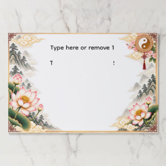 Ying Yang Lotus Mountain Oriental Design Paper Pad