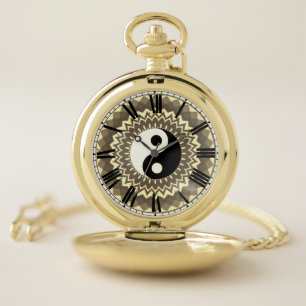 Ying yang mandala design ( yin and yang symbol) pocket watch