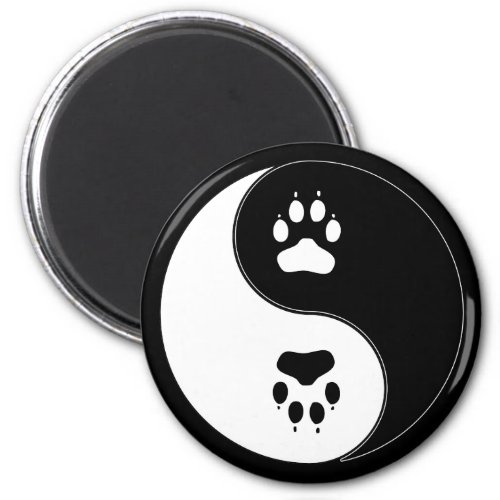 Ying Yang Paw Print Magnet